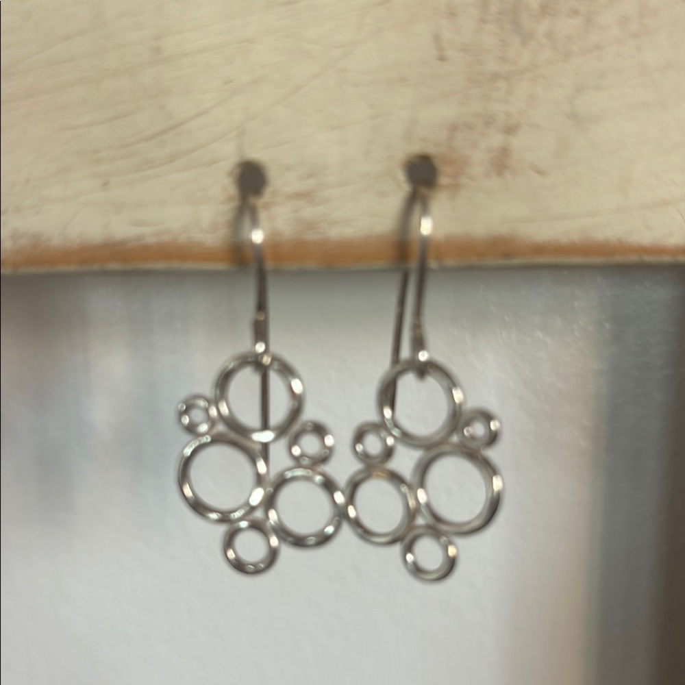 Sterling Silver Floral Earrings with Delicate Design and Lightweight Style